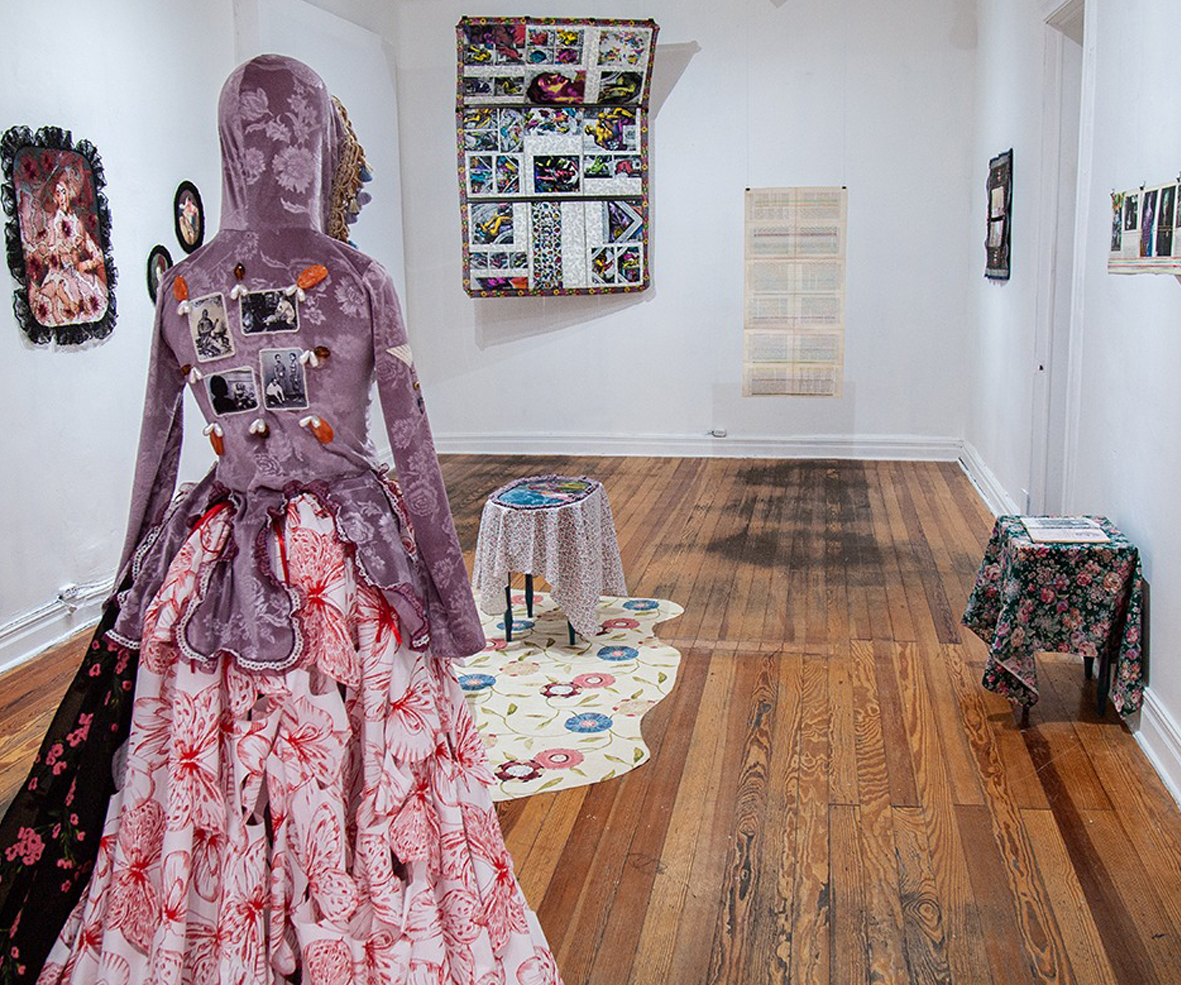 Textile woman cover installation
